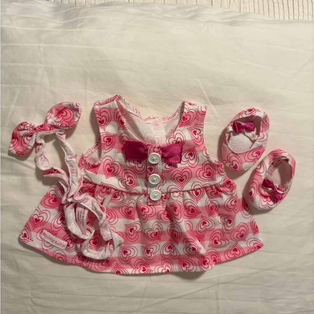 American Girl Bitty Baby Hearts & Stripes Valentine complete outfit